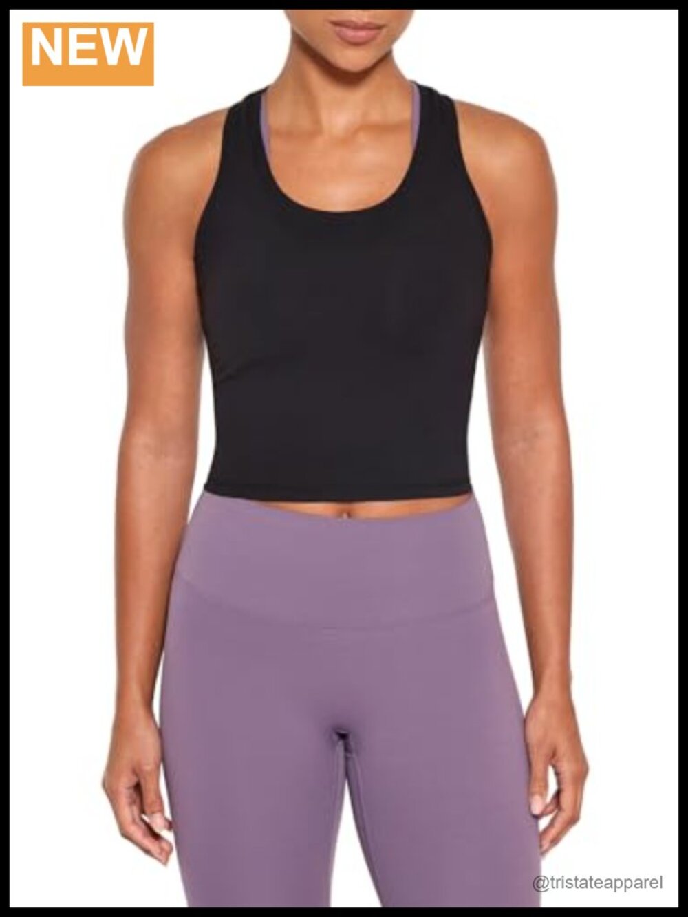 Racerback Tank Top Crop Length Scoop Neck Yoga Workout